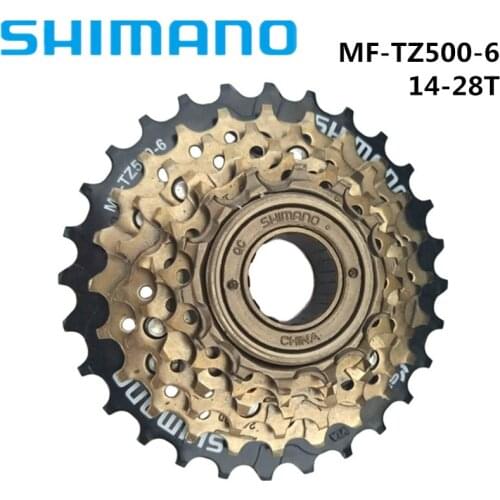 Shimano MF-TZ500 6 Speed Freewheel 14-28T for MTB Road Cycling Bike Flywheel TZ500-6 Hollow Type Updated of TZ20