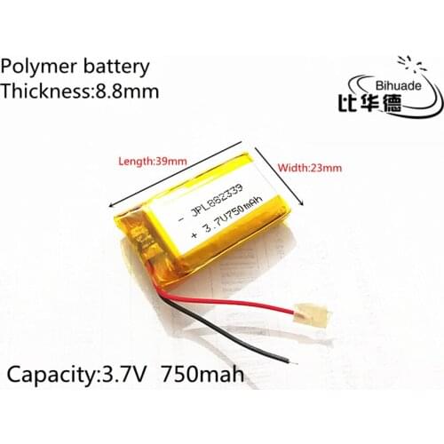 Li-po 3.7V,750mAH,882339 PLIB; polymer lithium ion / Li-ion battery for GPS,mp3,mp4,mp5,dvd,,model toy mobile