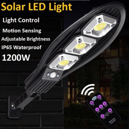 Powerful Led Solar Light Motion Sensing Remote Control Outdoor Waterproof Lighting Garden Wall Street Adjustable Solar Lamp