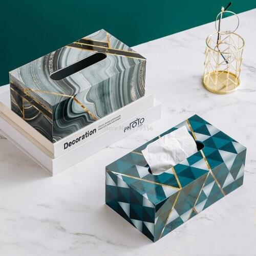 Marble Tissue Box Nordic Acrylic Box Disposable Napkins Office Desk Living Room Bedroom Table Napkins Modern Home Decoration
