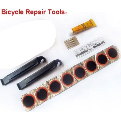 Bicycle Repair Tools Cycling Tire Repair Rubber Patch Glue Lever Set Tire Fix Kit Mender Mountain Bike Tools Bike Accessories