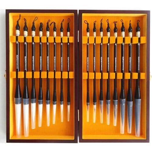 16pcs/set RUYANGLIU Chinese Calligraphy Brush Pen Set Advanced Soft Woolen Hair Brush Pen Set Weasel Hair Chinese Painting Brush