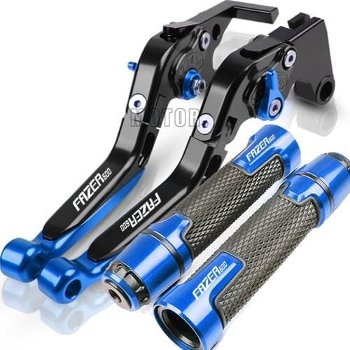 Motorcycle Adjustable Brake Clutch Lever handle grips set For Yamaha FAZER600 1998 1999 2000 2001 2002 2003 Fazer 600 with logo