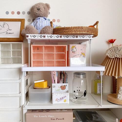 Household Organizer Storage Shelf Stand for Kitchen Bedroom Rack Space Saving Wardrobe Decorative Shelves Cabinet Holders S/M/L