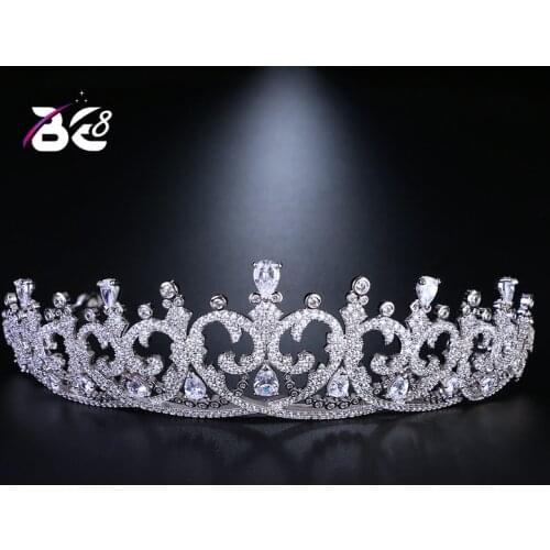Be 8 2018 New Luxurious Love Heart Shape Women Princess Crown Headband Hair Band Jewelry Bride Hair Accessories H046