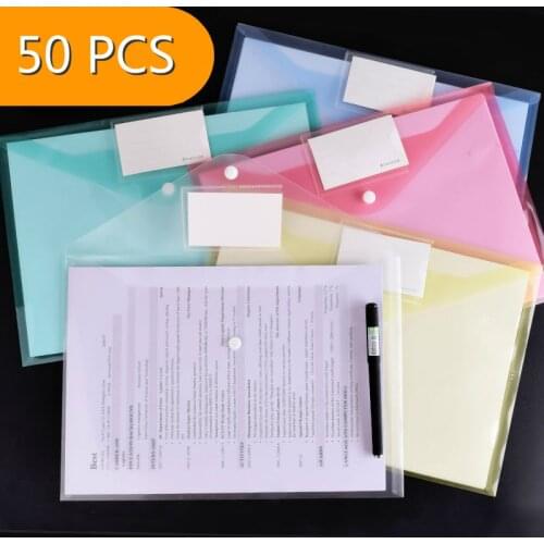Office Supplies A4 Transparent Documen Bag Plastic Contract Storage Folder Snap Bag Thick Waterproof Test Paper Fishing Bag