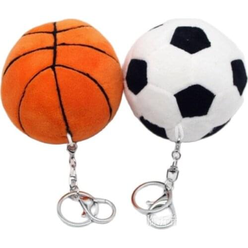Wholesale 20pcs/lot 8cm creative simulation football Plush Toys keychain basketball Small pendant Stuffed doll Gifts