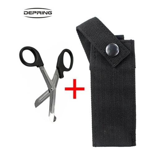 Outdoor First Aid Kits 2 In 1 Medical Shears Pouch EMT Scissor Sheath Hand Tools Tactical MOLLE Pouch Kit Outdoor Accessories