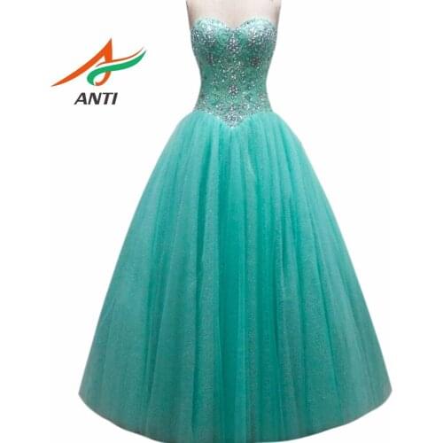 ANTI Luxury Mint Green Quinceanera Dresses 2019 Sleeveless Sweetheart Tulle Ball Gowns For 15 Years Sweet 16 Princess HQY022