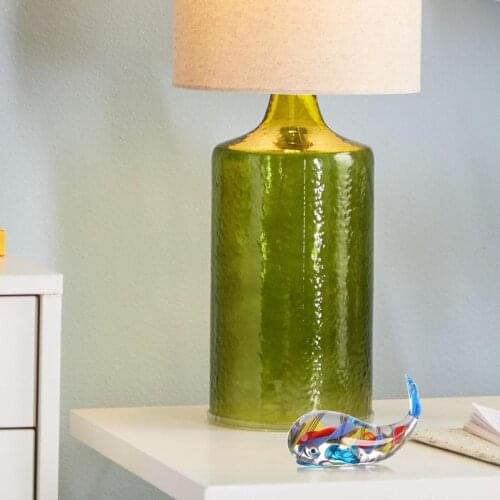 Crystal Glass Whale Figurines Table Ornament Sculpture Sea Life Figurine Handmade Craft Hand Blown Glass Art Home Decor Gift