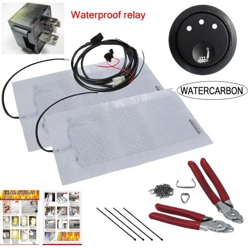 Universal 3 White Point Round 3 Gear Heating Switch Car Heating Pad Heated Seat Cushion Cover 2 Seats 12V Auto Parts with instal