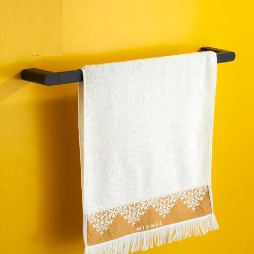 Vidric 55cm Black towel bar, square towel rack Rubber paint bath towel rack hanging toalha bar Bathroom Accessories