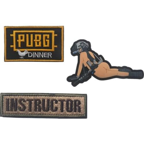 3pcs/set Military Patches 3D Sexy Gun Girl PVC Badge PUBG Embroidery Armband Clothing Backpack Decoration Supplies