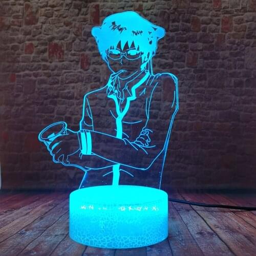 Funny Saiki K Model 3D LED Nightlight Visual Illusion LED Desk Lamp Sleeping Saiki Kusuo Anime figure Toys for kids