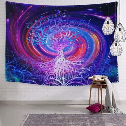 Tree Psychedelic Cool Trippy Tapestries Galaxy Purple Nature Wall Hanging Tree of Life Gothic Wall Decor