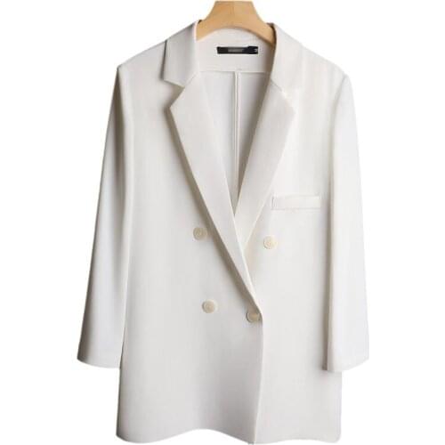 Small Suit Jacket Womens Autumn Thin Drape Chiffon Blazers Nine-point Sleeve Double-breasted Csual Ladies Sunscreen Shirt aq1207