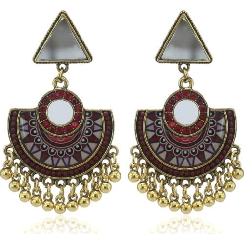Afghan Gold Metal Jhumka Earrings for Women Boho Bells Tassel Earring Vintage Bridal Wedding Egypt Gypsy Tribal Jewelry Gift