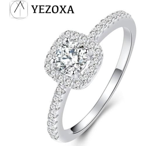 925 Sterling Silver Ring Crystal Zirconia Engagement Romantic Design Wedding Brial Ring for Women Classic Fine Jewelry