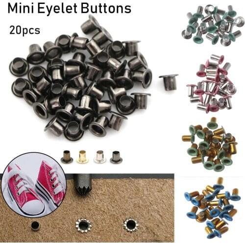 20Pcs 1mm Colorful Mini Eyelet Buttons for DIY Belt Buckles Doll Bag Shoes Clothes Metal Snap Buttons DIY Sewing Accessories