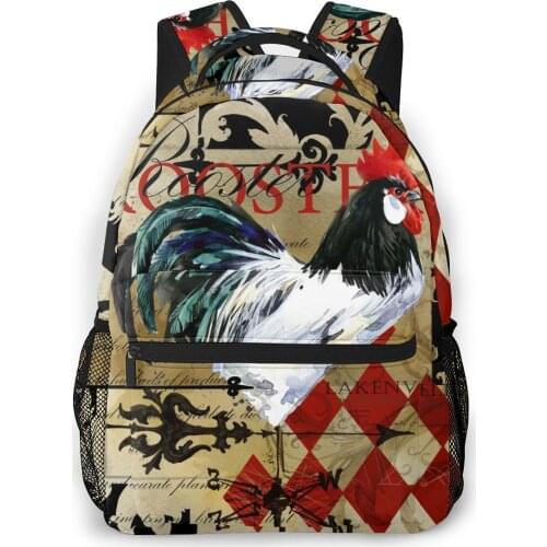 2021 OLN Travel Backpacks Domestic Farm Rooster Girl Backpack For Women Large Capacity School Bag For Teenage