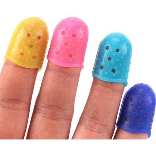 4Pcs Flexible Fingertip Protectors Left Hand Against the Press Sore Finger Ballad Silicone for Guitar Player Practice Exerciser