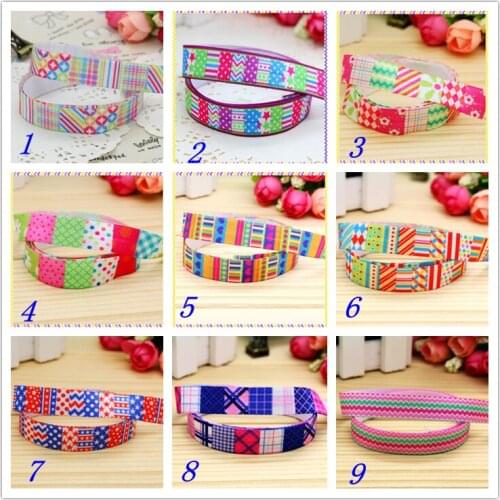 5/8'' Free shipping Fold Elastic FOE polka dots chevron printed headband headwear hairband diy decoration wholesale OEM S124