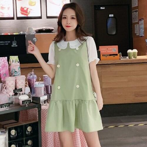 8536# Maternity Clothes Summer Short Sleeve Easy Matching Slimming Stylish Dress for Pregnant Women Mom Dress