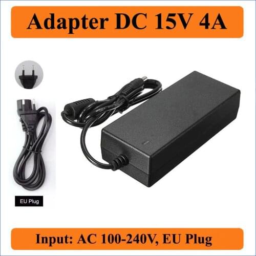 15V 4A EU Plug AC DC Adapter AC 100-240V Converter For DC 15V 4000mA 60W LED Power Supply Charger for LEDs Light or LCD