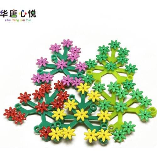 MOC Plant Accessories Seven Petal Flower 93081e 10PCS/Set Building Blocks Educational Toys Part Childs Gift Plant Accessory Toy