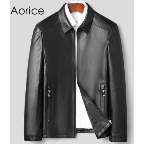 Aorice Men Genuine Sheep Skin Leather Jacket Coat Male Brand New Real Casual Leather & Suede Suit Jackets Coats MT153