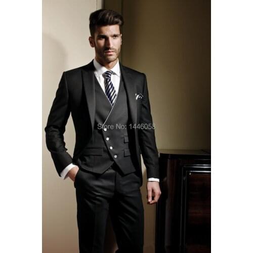 Black Formal Business Mens Suits Designers 2018 Custom Made Wedding Men Suit Tuxedo Slim Fit Groom Wedding Best Man Blazer