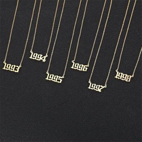 Europe And the United States Digital Birthday Year Stainless Steel Pendant Necklace My Mother A Gift