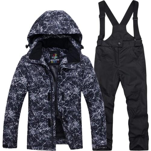 Boy and Girl Childrens Snow Suit Sets Snowboarding Clothing windproof waterproof outdoor Clothing Kids Ski Jacket + strap pant