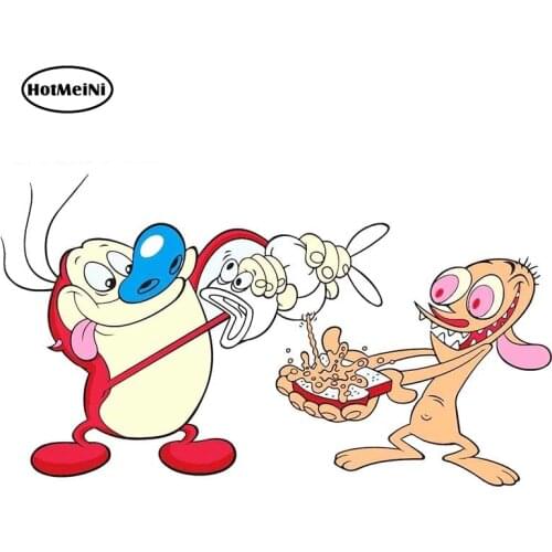 HotMeiNi 13cm x 7.5cm for The Ren and Stimpy Fine Decal Waterproof Vinyl Decoration Pull Flower Bumper Window Car Stickers