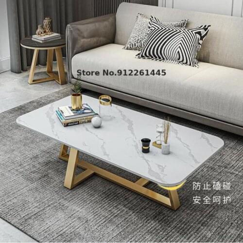 Italian Minimalist Tea Table Rectangular Light Luxury Rock Plate Nordic Postmodern Living Room Household Simple Small Family Tea