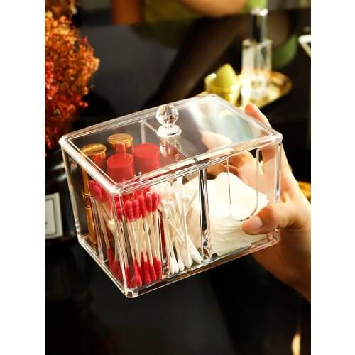 Zq Cotton Pad Storage Box Cotton Box Cosmetics Dustproof Lipstick Transparent Acrylic