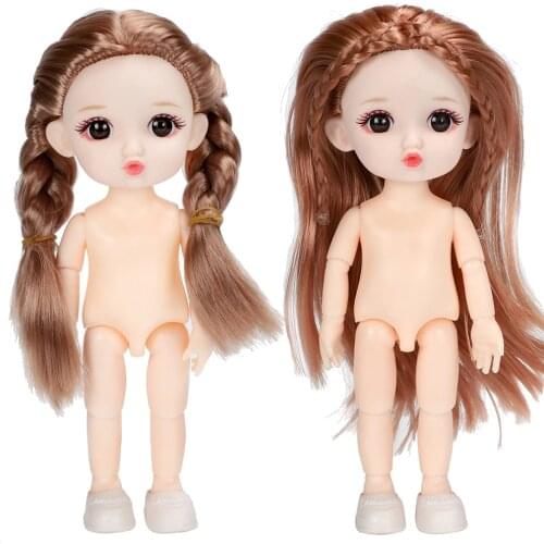 16cm BJD doll 13 Moveable Jointed Blyth Baby Doll with dodo mouth gold brown hair Naked Nude Women Body Dolls for Girls Gift Toy