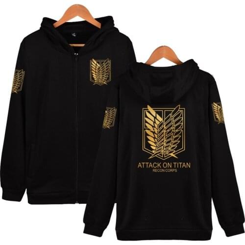 Attack on Titan Shingeki no Kyojin long sleeve jacket men women Anime Cosplay Costumes cotton coats Survey Corps Logo hoodie 4XL