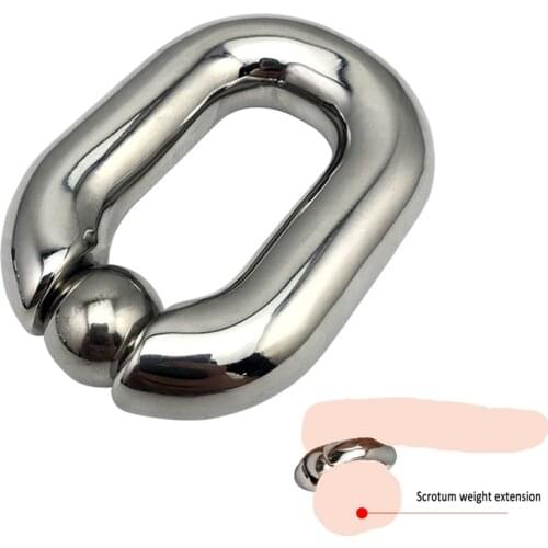 Men Stainless Steel Scrotal Scrotum Pendant Penis Rings Scrotum Weight Extension Ball Stretcher Cock Ring Chastity Belt Sex Toys