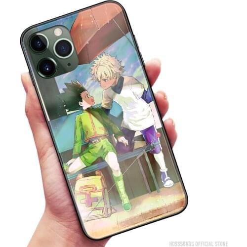 Gon Freecss Killua Zoldyck Soft Silicone Glass for IPhone SE 6 6s 7 8 Plus X XR XS 11 12 Mini Pro Max Phone Case Cover Shell