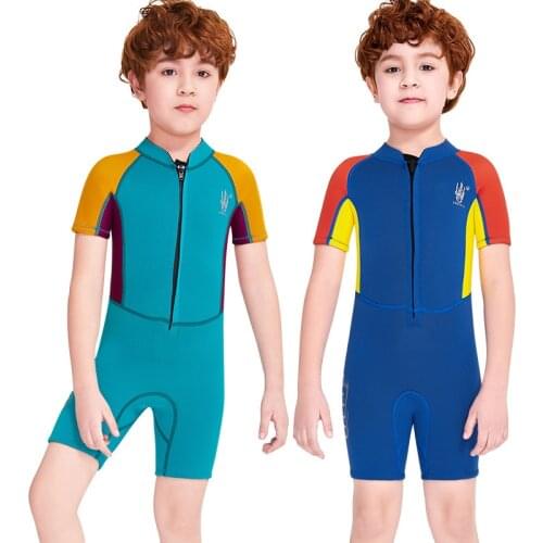 2.5MM Neoprene Youth Kids Wetsuit Shorty Surfing Suit Short Sleeve Diving Snorkeling Swimming Jumpsuit Scuba Dive Swimwear Boys