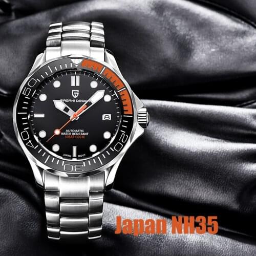 2021 New PAGANI DESIGN Mens Mechanical Watch Men Automatic Luxury Waterproof Sapphire Glass Leather Rubber WristWatches PD-1667