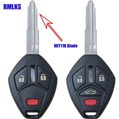 New Remote Car Key Shell Case Housing Fob 3/4 Buttons Pads for Mitsubishi Lancer Outlander Endeavor Galant MIT11R Blade