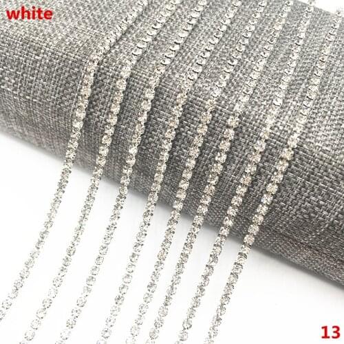 Wholesale 1 yard SS6(1.8-2.0mm) Cystal Rhinestone Trim Close Cup Chain Claw DIY Jewelry Making #13