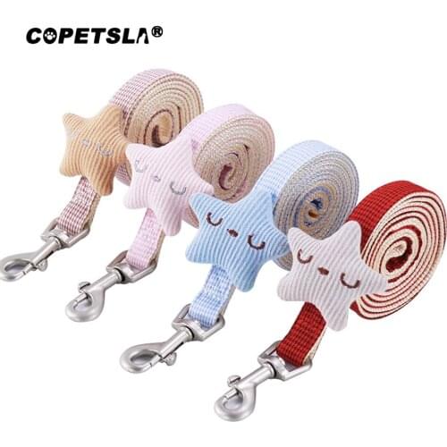 Copetsla New Dog Harness Leash Collar Set Adjustable Cartoon Star Dog Harness for Small Medium Pets Cat Collar Leash Walking