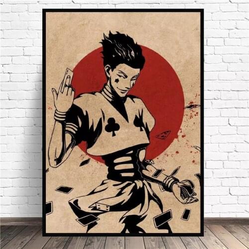 HD Prints Home Decor Hisoka Anime Moon Red Canvas Painting Handsome Boy Poster Wall Art Modular Frame Pictures For Living Room