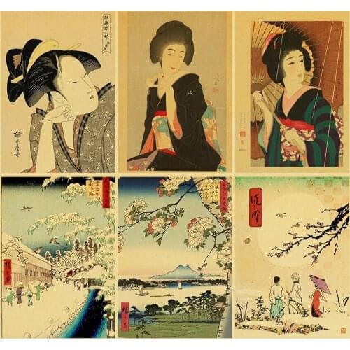 Nostalgia Japanese old style Poster Kraft Paper Retro Posters Wall Art Painting Kidsroom Decor Sticker