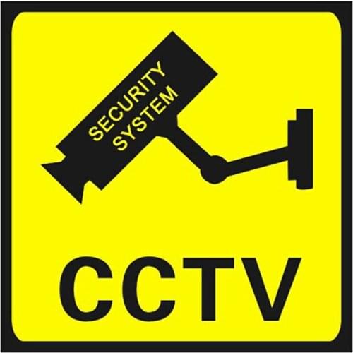 10pcs CCTV Surveillance Security 24 Hour Monitor Camera Warning Stickers Sign Alert Wall Sticker Waterproof Lables 110x110mm