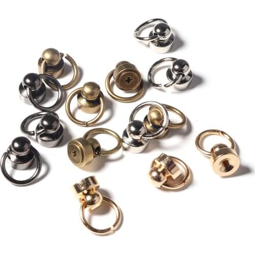 10 Pcs 10/13mm Metal Ball O Ring Studs Rivets Nail Screwback Round Head Spots Spikes Leather Craft Phone Case DIY Accessories