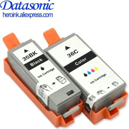 Datasonic 2pcs Compatible Ink Cartridges PGI35 CLI36 PGI-35 CLI-36 PGI 35 CLI 36 For Canon Pixma IP100B IP100 IP100 mini 260 320